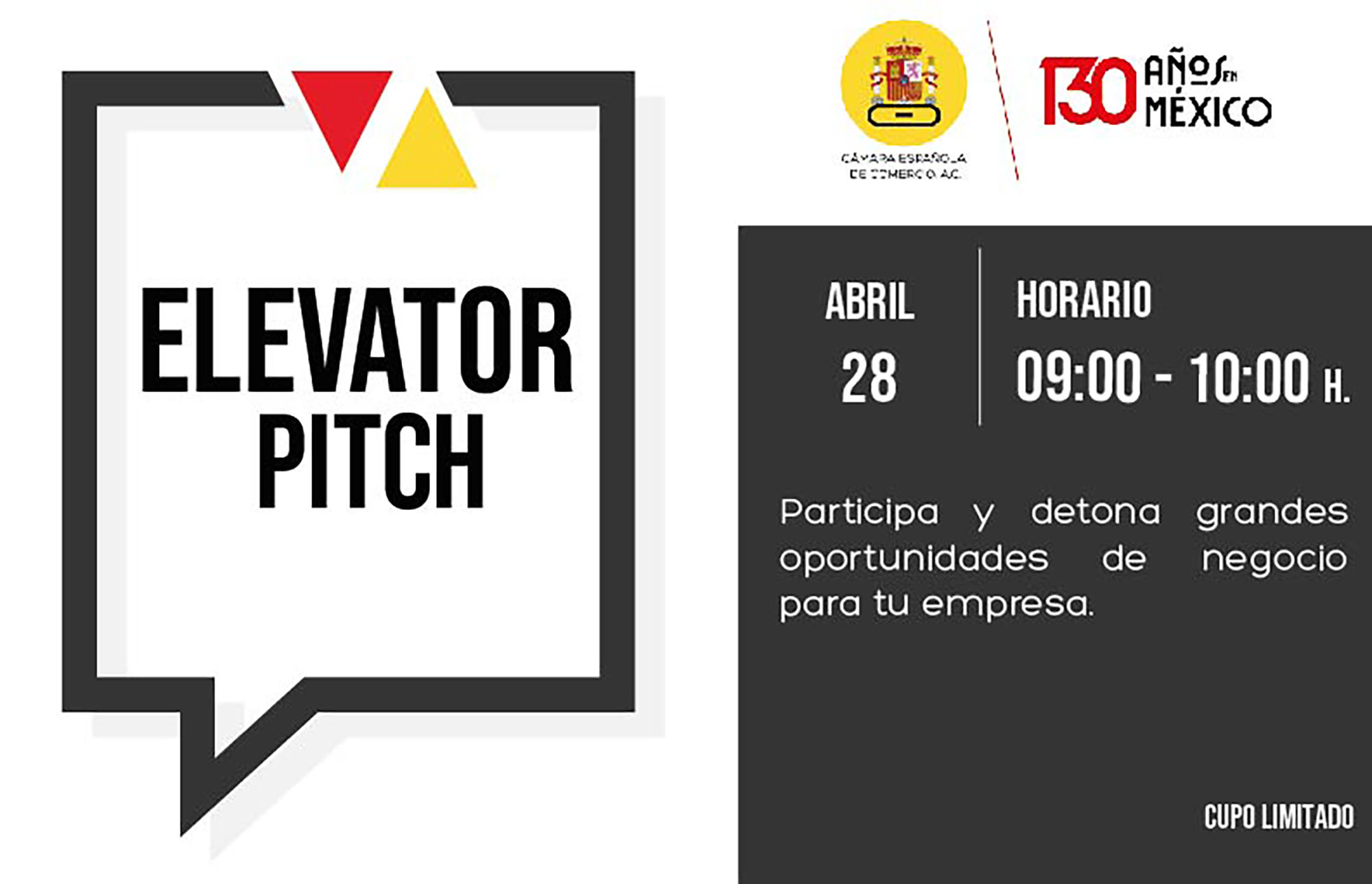 Elevator Pitch Nacional (Acción virtual vía zoom y exclusiva para socios)